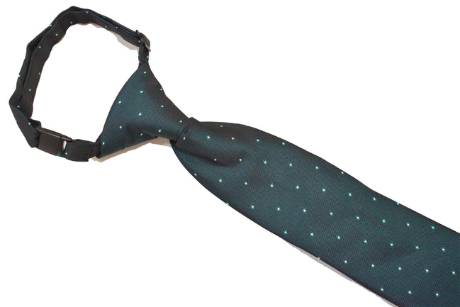 Boys' Tie - Emerald Green Micro Polkadot