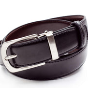 Mens Black Leather Belt - Clasp Buckle - Suit Lab