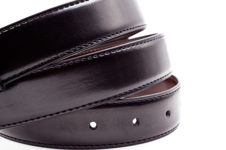 Baby's / Boys' Reversible Black & Dark Brown Leather Belt with Clasp Buckle