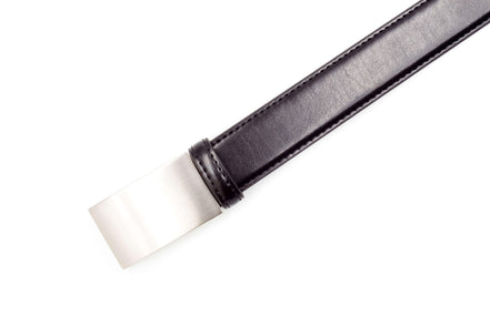 Baby / Boys Leather Belt - Black Flat Buckle - Suit Lab