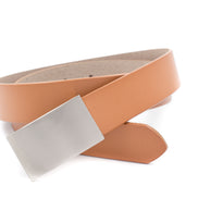 Baby's / Boys' Tan Leather Belt with Flat Buckle