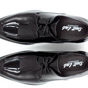 Mens London Derby Shoes - Patent Black