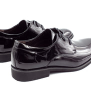 Mens London Derby Shoes - Patent Black