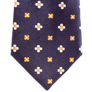 Navy with White/Orange Polka Dots Skinny Tie - Suit Lab