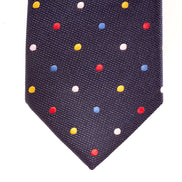 Navy with Multi-colour Polka Dots Skinny Tie - Suit Lab