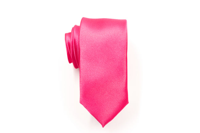 Men's Skinny Tie - Hot Pink
