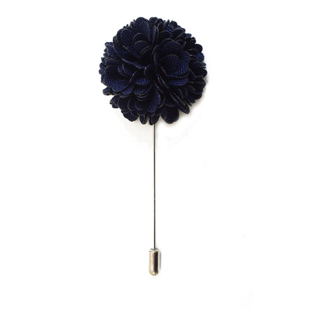 Chrysanthemum Lapel Pin - Dark Navy