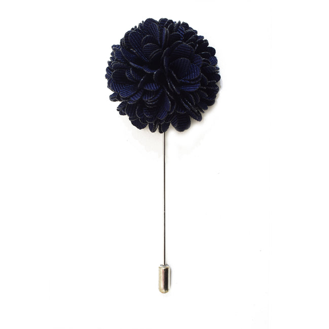 Chrysanthemum Lapel Pin - Dark Navy