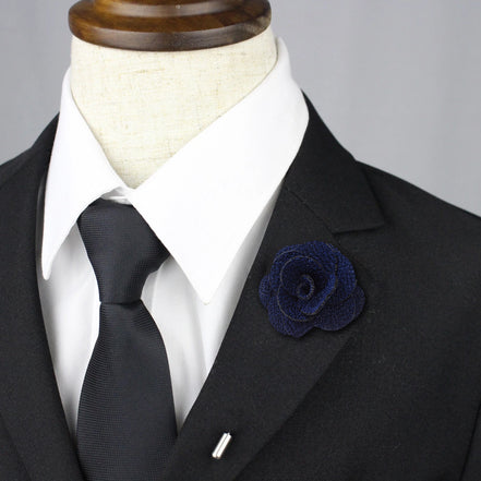 Petal Lapel Pin - Navy Blue
