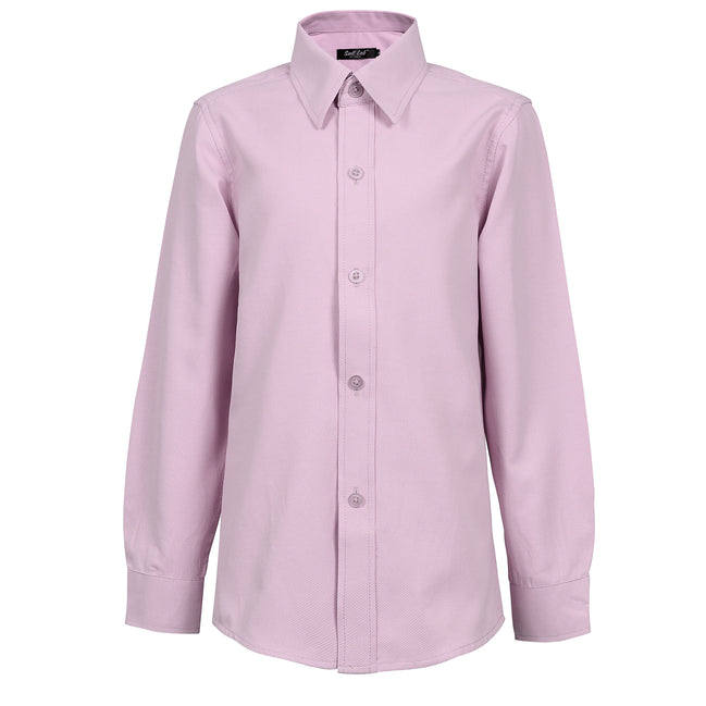 Boys' Pink Textured Dress Shirt