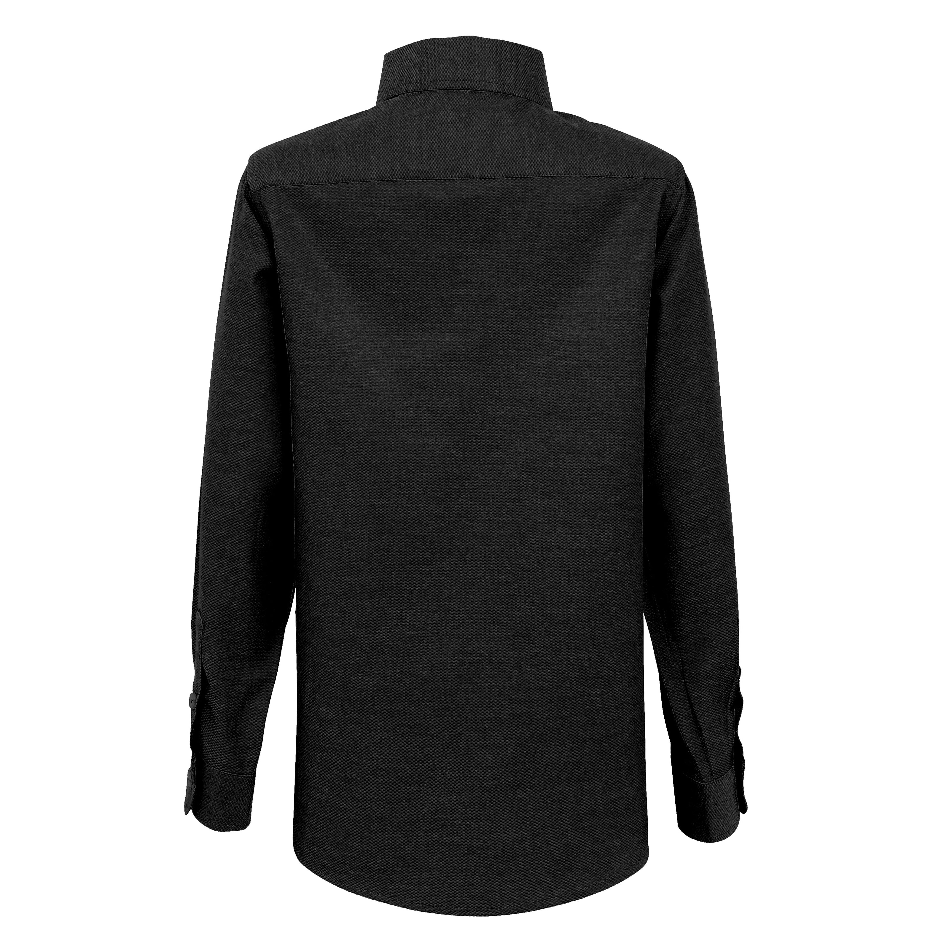 Boys' Black Textured Dress Shirt