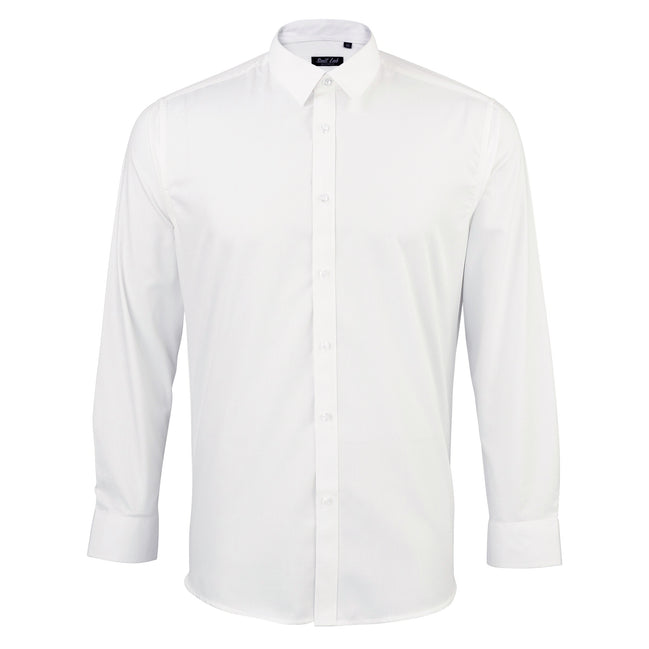 Mens Soft White Textured Shirt with White Buttons