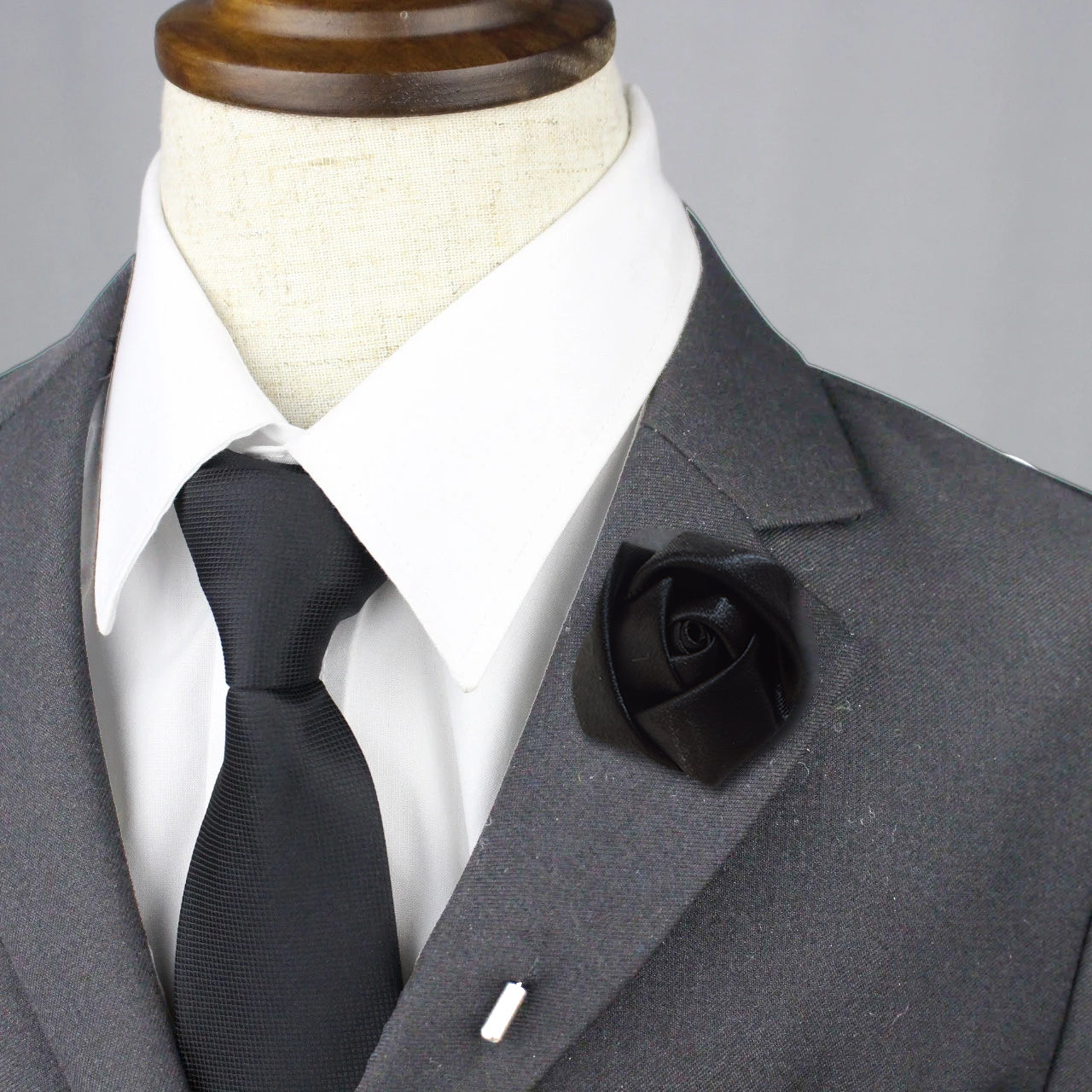 Rose Lapel Pin - Black