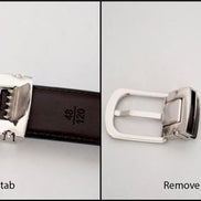Mens Black Leather Belt - Clasp Buckle - Suit Lab