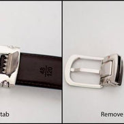 Baby's / Boys' Reversible Black & Dark Brown Leather Belt with Clasp Buckle