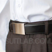 Baby / Boys Leather Belt - Black Flat Buckle - Suit Lab