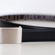 Baby / Boys Leather Belt - Black Flat Buckle - Suit Lab