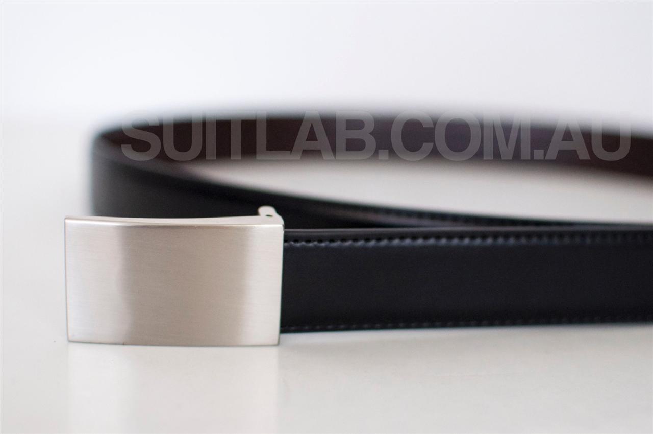 Baby / Boys Leather Belt - Black Flat Buckle - Suit Lab