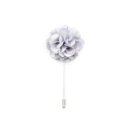 Chrysanthemum Lapel Pin - Light Grey