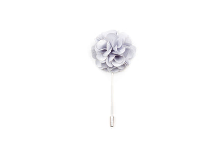 Chrysanthemum Lapel Pin - Light Grey
