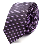 Black with Purple Polka Dots Skinny Tie - Suit Lab