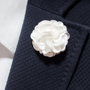 Chrysanthemum Lapel Pin - White